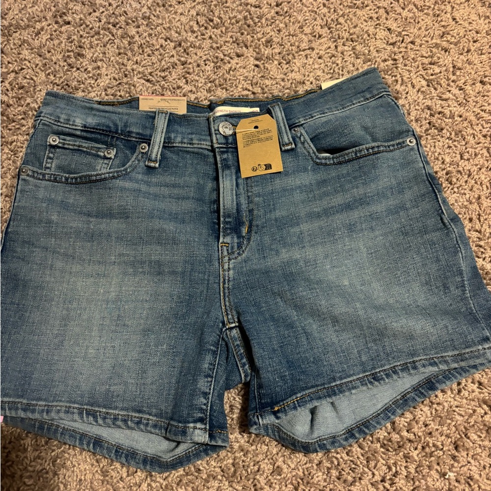 Levi's Mid-Length Blue Denim Shorts
